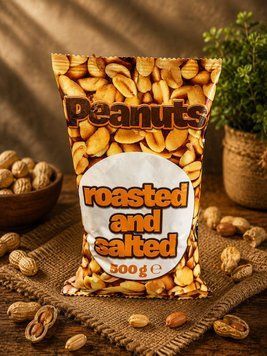 Смажений солоний арахіс (Peanuts roasted and salted) вагою 500 г 20115302 фото