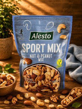 Упаковка горіхової суміші Alesto Sport Mix вагою 150 г 4056489357117 фото
