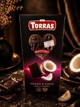 Чорний шоколад Torras Zero з кокосом 8410342004659 фото