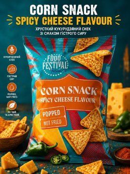 Corn Snack Spicy Cheese Flavour 4335619251472 фото